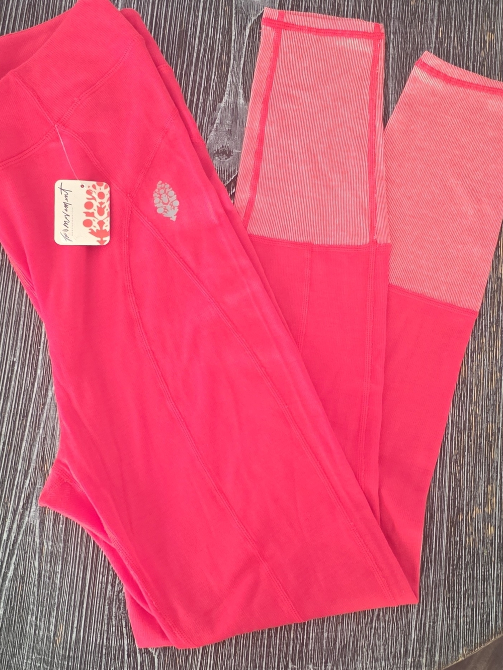 Free People Hot Pink Seam Panel Leggings